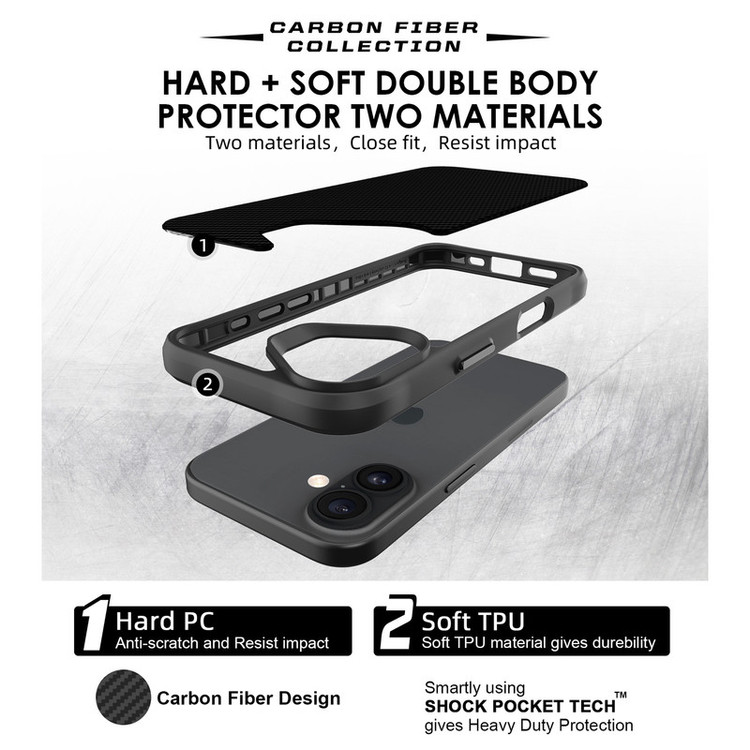 کاور سامورایی مدل Carbon Fiber مناسب برای گوشی موبایل اپل iPhone 17