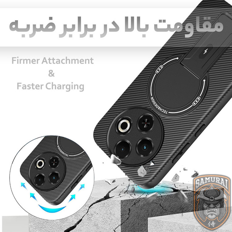 کاور سامورایی مدل Carbon Stand مناسب برای گوشی موبایل تکنو Spark 30C 4G