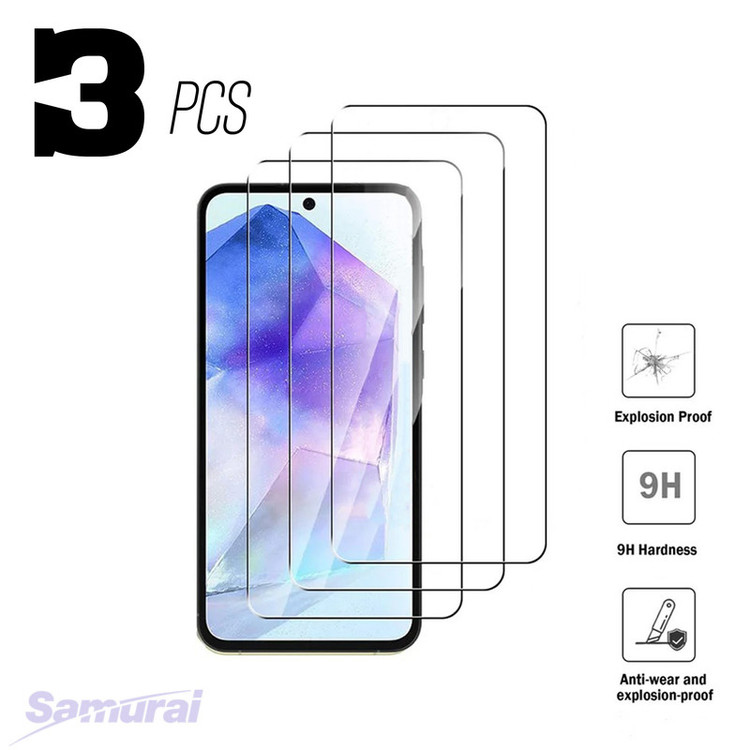محافظ صفحه نمایش سامورایی مدل ovglass مناسب برای گوشی موبایل سامسونگ Galaxy A55 بسته 3 عددی