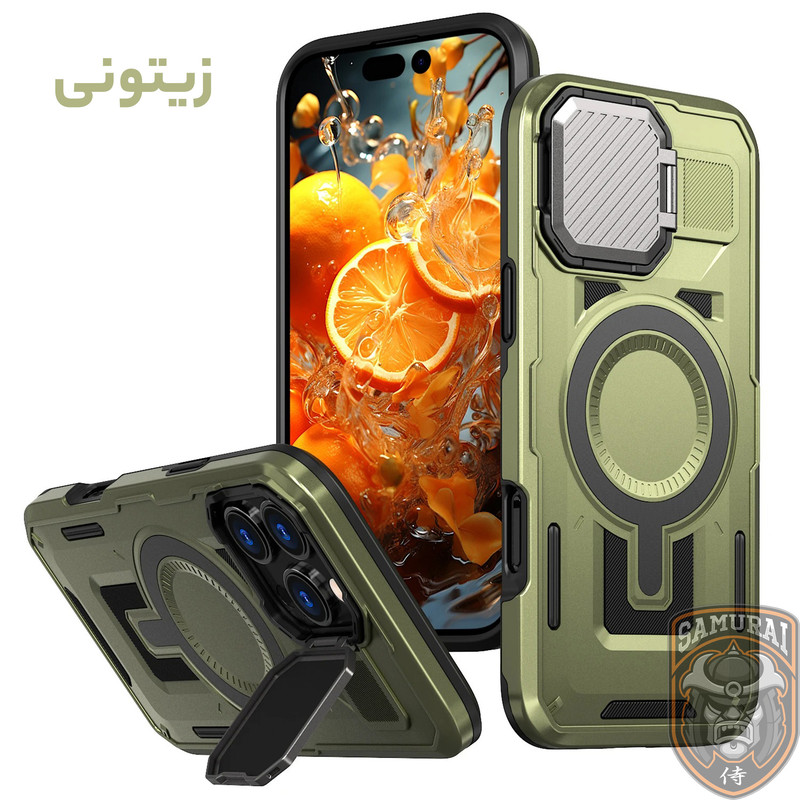 کاور سامورایی مدل Predator مناسب برای گوشی موبایل اپل iPhone 16 Pro