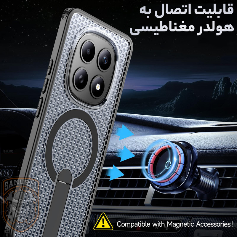 کاور سامورایی مدل Cool Stand مناسب برای گوشی موبایل شیائومی Redmi Note 15 Pro Plus / Poco M8 Pro 5G