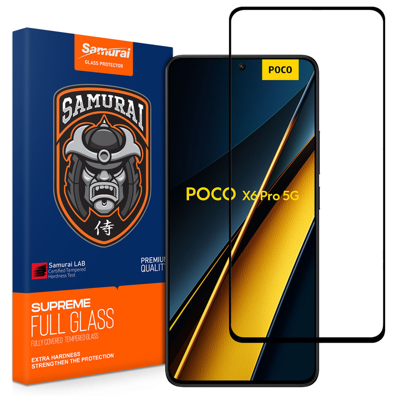 محافظ صفحه نمایش شیشه ای سامورایی مدل Glass Max مناسب برای گوشی موبایل شیائومی Poco X6 Pro