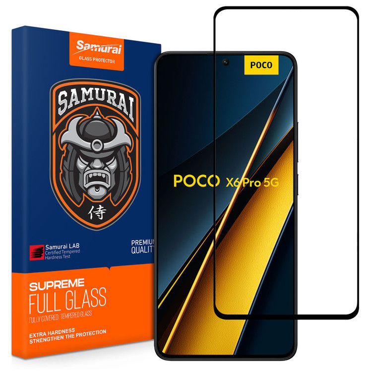 محافظ صفحه نمایش شیشه ای سامورایی مدل Glass Max مناسب برای گوشی موبایل شیائومی Poco X6 Pro