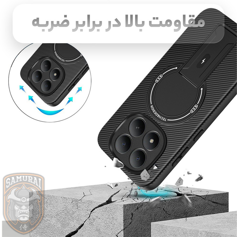 کاور سامورایی مدل Carbon Stand مناسب برای گوشی موبایل شیائومی Redmi Note 15 Pro 4G