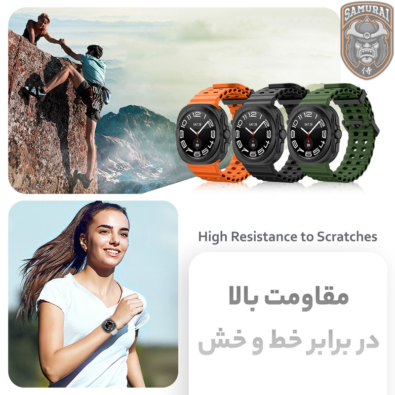 بند سامورایی مدل Fenix مناسب برای ساعت هوشمند سامسونگ Galaxy Watch Ultra 2025