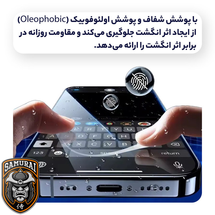 محافظ صفحه نمایش حریم شخصی سامورایی مدل Private مناسب برای گوشی موبایل اپل iPhone 16