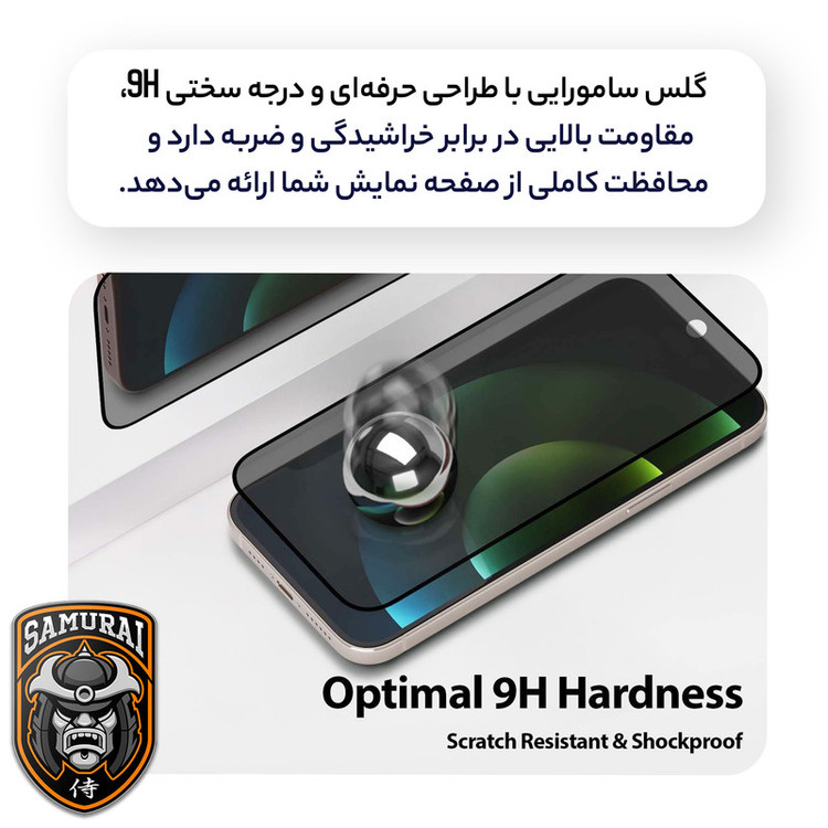 محافظ صفحه نمایش حریم شخصی سامورایی مدل Private مناسب برای گوشی موبایل سامسونگ Galaxy S25 Ultra
