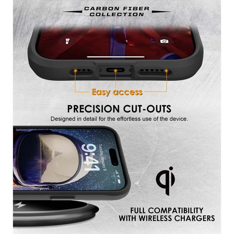 کاور سامورایی مدل Carbon Fiber مناسب برای گوشی موبایل اپل iPhone 16 Pro