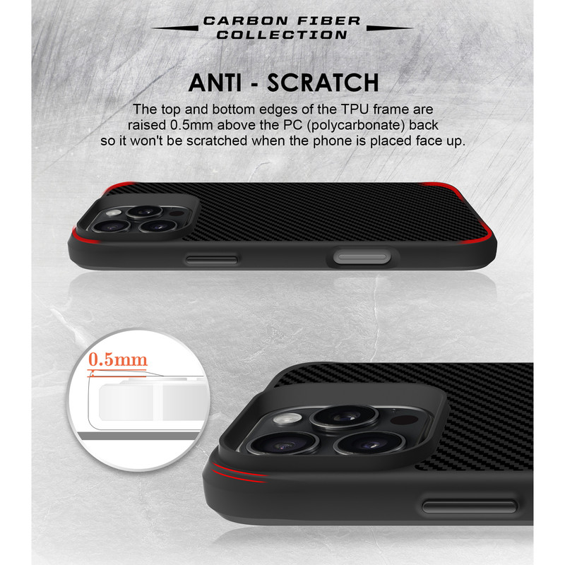 کاور سامورایی مدل Carbon Fiber مناسب برای گوشی موبایل اپل iPhone 16 Pro