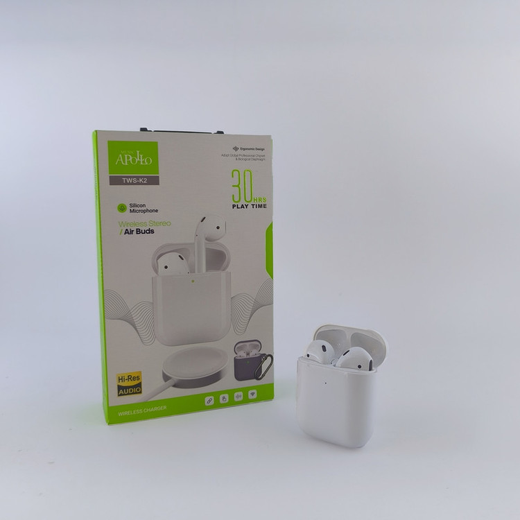 هدفون بلوتوثی موزیک آپولو مدل True Wireless C02 K2