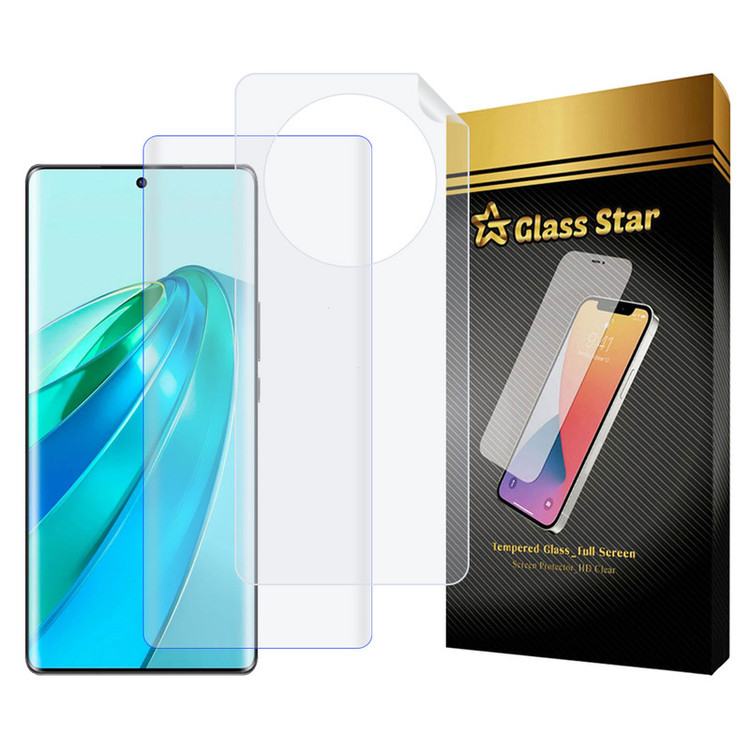محافظ صفحه نمایش یووی گلس استار مدل UVNANOMTBS مناسب برای گوشی موبایل آنر X9a به همراه محافظ پشت گوشی