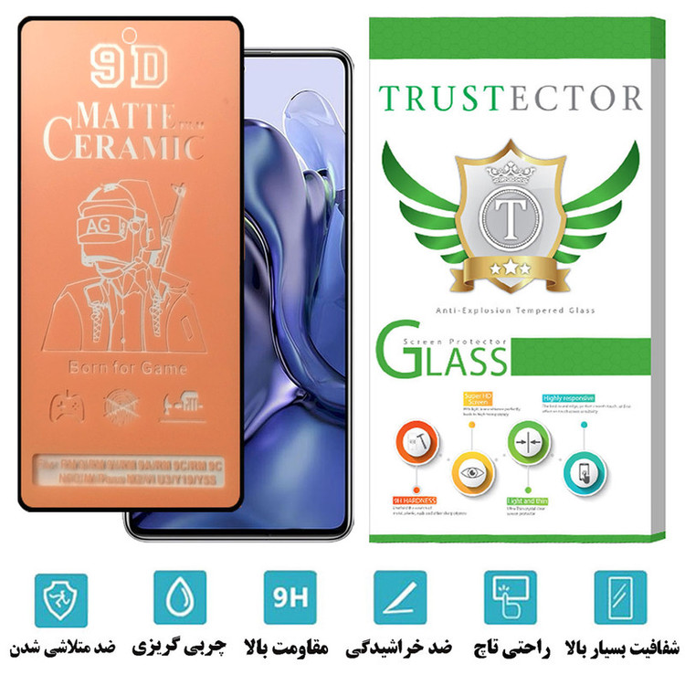 محافظ صفحه نمایش سرامیک مات تراستکتور مدل CATA مناسب برای گوشی موبایل شیائومی 11T