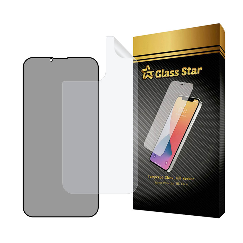 محافظ صفحه نمایش حریم شخصی گلس استار مدل FULLPRIVNANOS مناسب برای گوشی موبایل اپل iPhone 13 Pro Max به همراه محافظ پشت گوشی