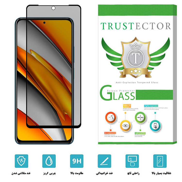 محافظ صفحه نمایش حریم شخصی تراستکتور مدل PRF-T مناسب برای گوشی موبایل شیائومی Poco F3
