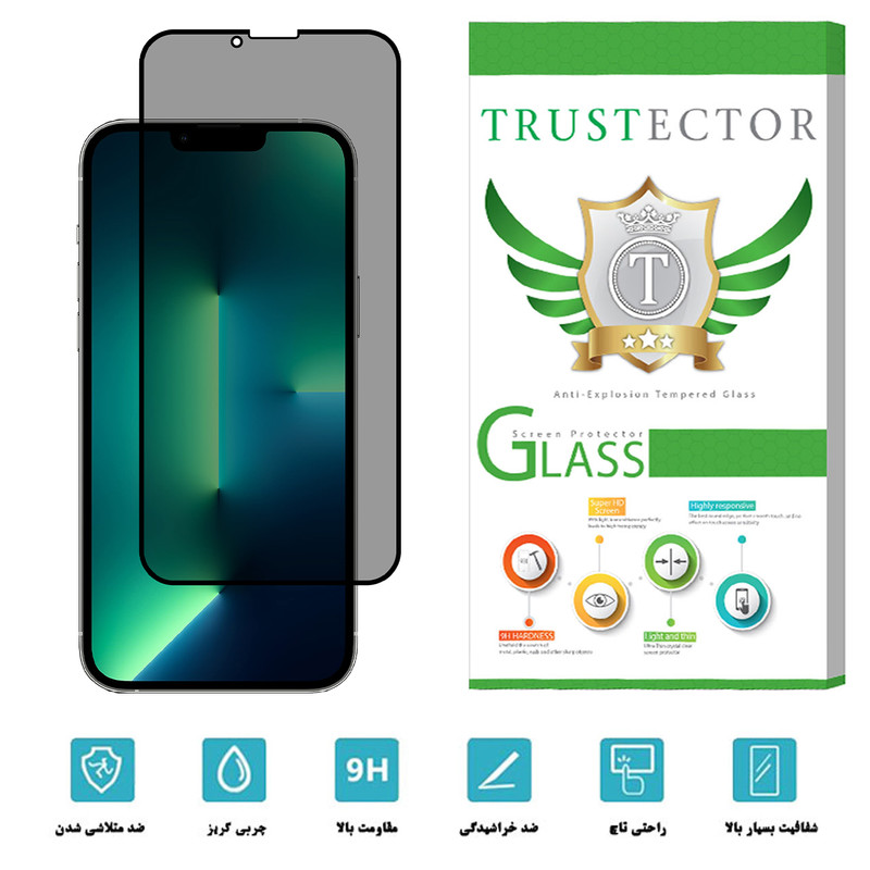 محافظ صفحه نمایش حریم شخصی تراستکتور مدل PRF-T مناسب برای گوشی موبایل اپل iPhone 13 Pro Max