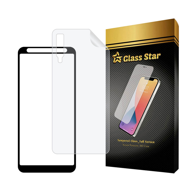 محافظ صفحه نمایش گلس استار مدل FUNABKGS مناسب برای گوشی موبایل سامسونگ Galaxy A7 2018 / A750 به همراه محافظ پشت گوشی