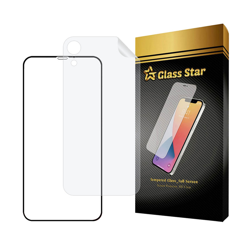 محافظ صفحه نمایش گلس استار مدل FUNABKGS مناسب برای گوشی موبایل اپل iPhone XR به همراه محافظ پشت گوشی هیدروژل