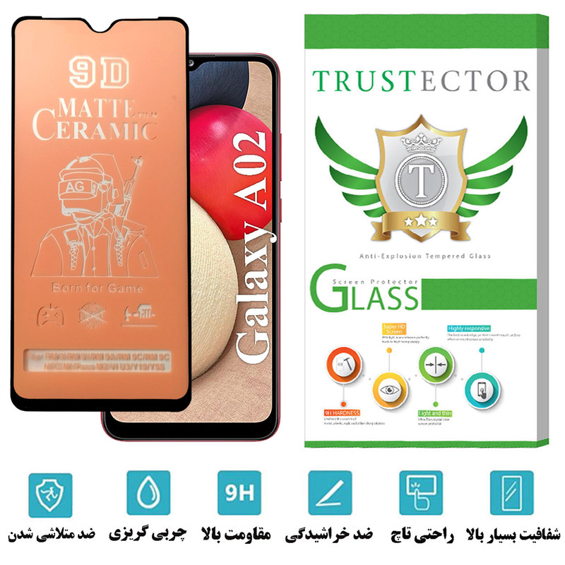 محافظ صفحه نمایش سرامیکی مات تراستکتور مدل CATA مناسب برای گوشی موبایل سامسونگ Galaxy A02