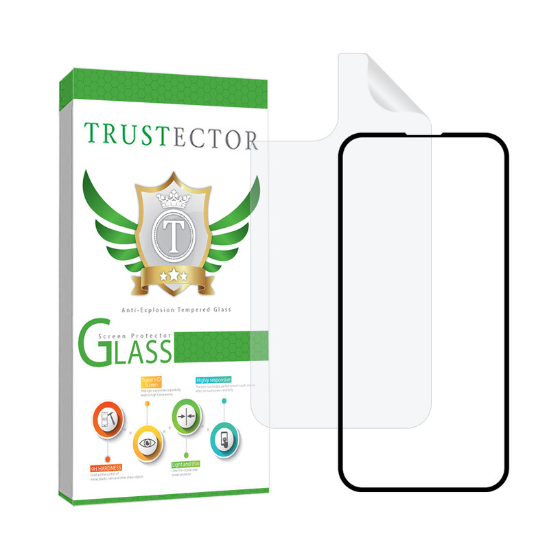 محافظ صفحه نمایش سرامیکی شفاف تراستکتور مدل CERAMICNANOTR مناسب برای گوشی موبایل اپل iPhone 13 Pro به همراه محافظ پشت گوشی هیدروژل