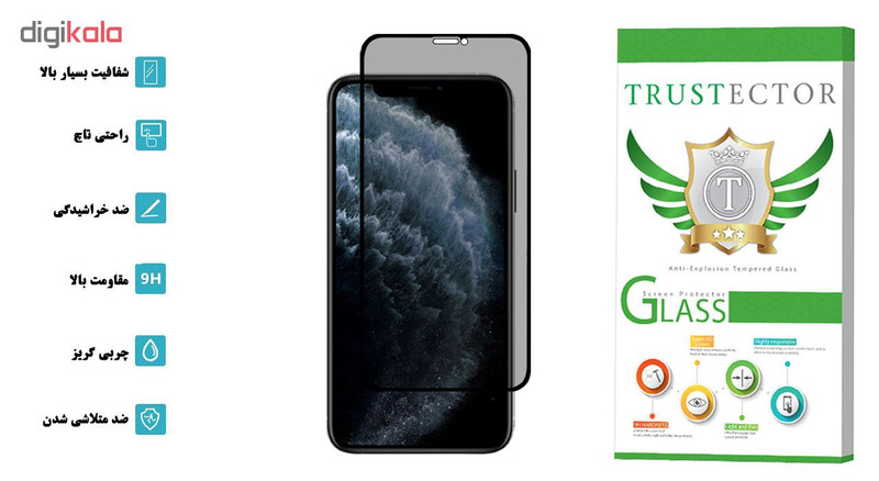 محافظ صفحه نمایش حریم شخصی تراستکتور مدل PSP مناسب برای گوشی موبایل اپل iPhone 11 Pro