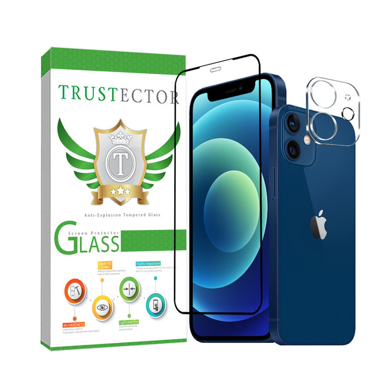 محافظ صفحه نمایش تراستکتور مدل MFUL3DTR مناسب برای گوشی موبایل اپل iPhone 12 به همراه محافظ لنز دوربین