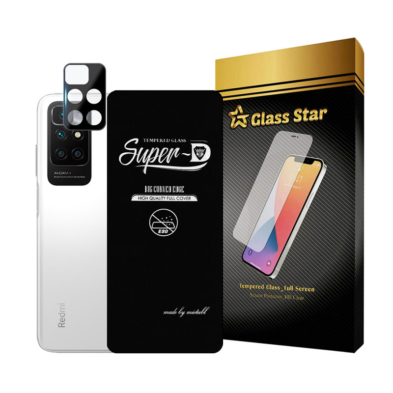 محافظ صفحه نمایش گلس استار مدل SUPLNFUGS مناسب برای گوشی موبایل شیائومی Redmi 10 / Redmi 10 Prime / Redmi 10 2022 به همراه محافظ لنز گوشی