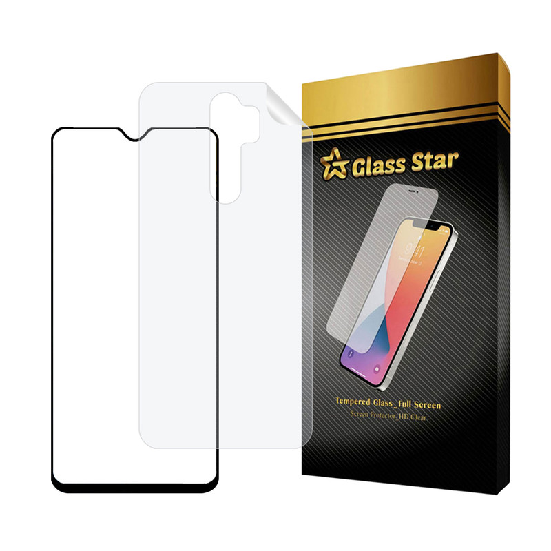 محافظ صفحه نمایش گلس استار مدل FUNABKGS مناسب برای گوشی موبایل شیائومی Redmi Note 8 Pro به همراه محافظ پشت گوشی