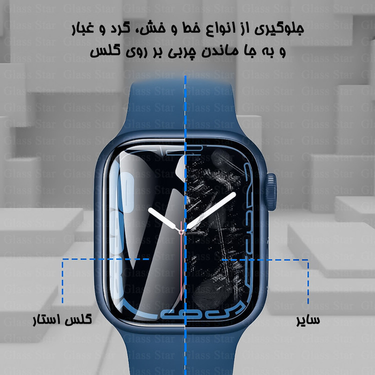 محافظ صفحه نمایش گلس استار مدل GWPM مناسب برای ساعت هوشمند کیسلکت Lora