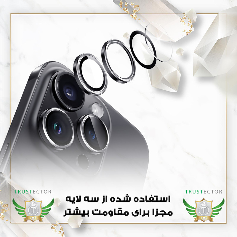 محافظ لنز دوربین تراستکتور مدل RINGTR مناسب برای گوشی موبایل سامسونگ Galaxy S23 Ultra 5G