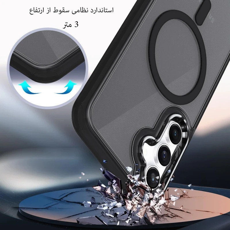 کاور بادی قاب مدل Magsafe-A 55 طرح مگ سیف مات مناسب برای گوشی موبایل سامسونگ Galaxy A55 5G / A55