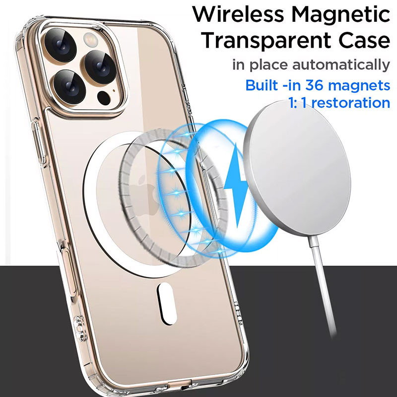 کاور مسیر مدل Clear Magnetic Magsafe مناسب برای گوشی موبایل اپل Iphone 16 Pro Max