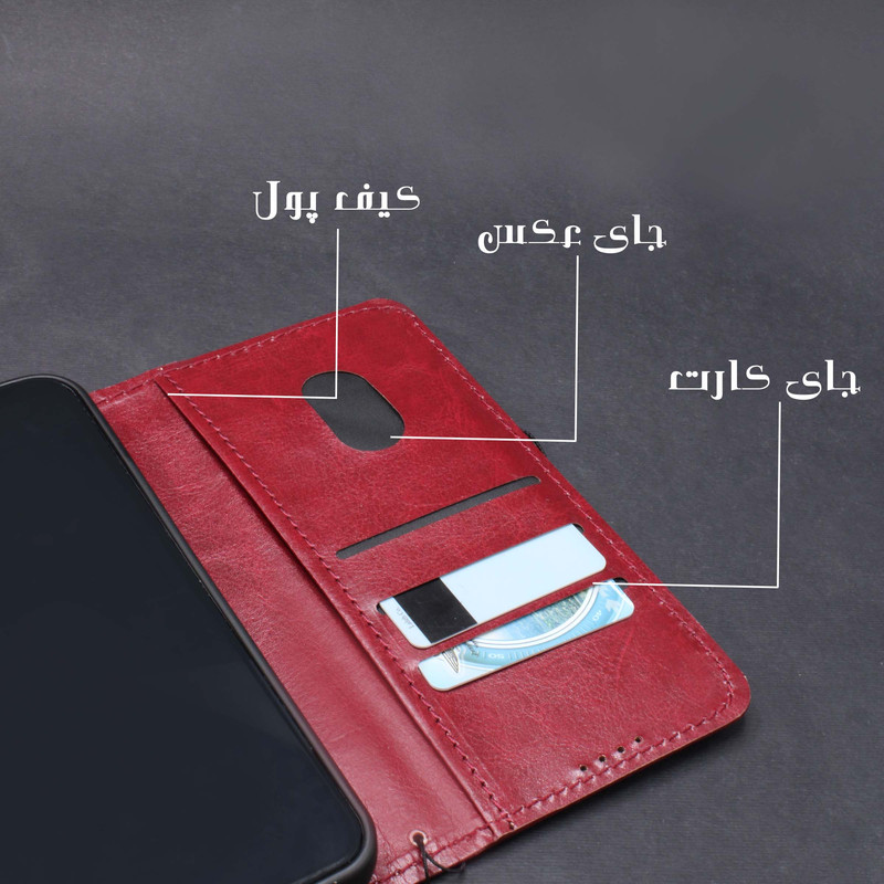 کیف کلاسوری لئون مدل Kiif مناسب برای گوشی موبایل سامسونگ Galaxy A05s به همراه بند آویز