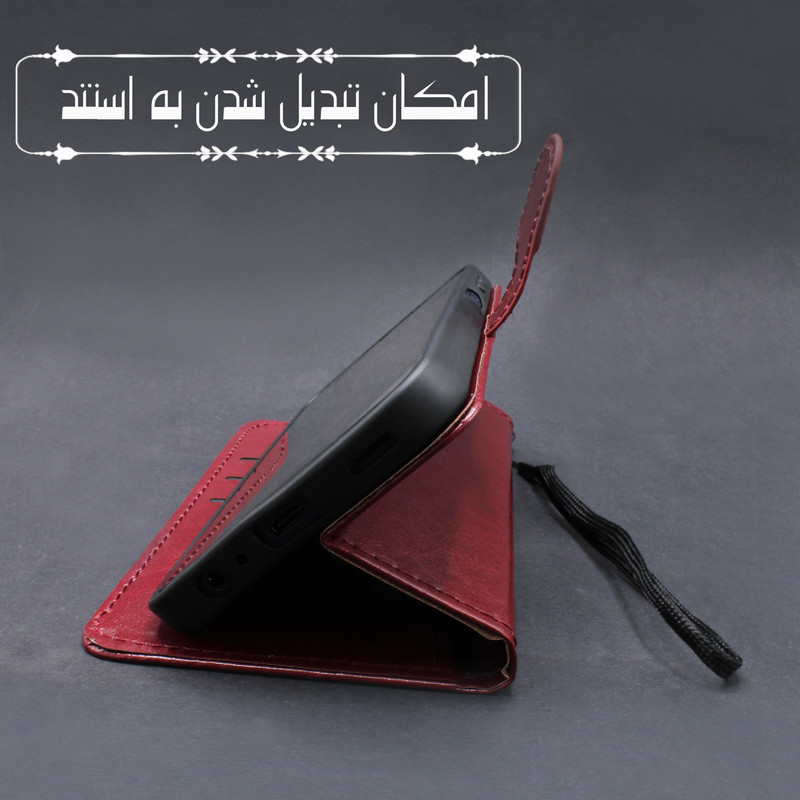 کیف کلاسوری لئون مدل Kiif مناسب برای گوشی موبایل سامسونگ Galaxy A05s به همراه بند آویز