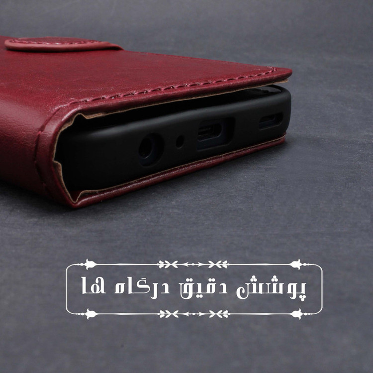 کیف کلاسوری لئون مدل Kiif مناسب برای گوشی موبایل سامسونگ Galaxy A05s به همراه بند آویز