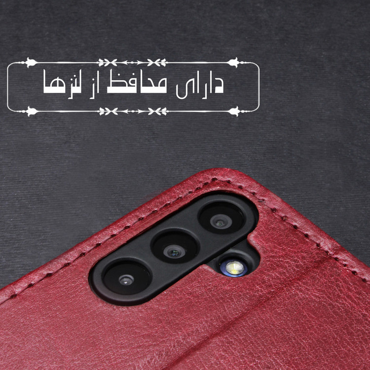 کیف کلاسوری لئون مدل Kiif مناسب برای گوشی موبایل سامسونگ Galaxy A05s به همراه بند آویز