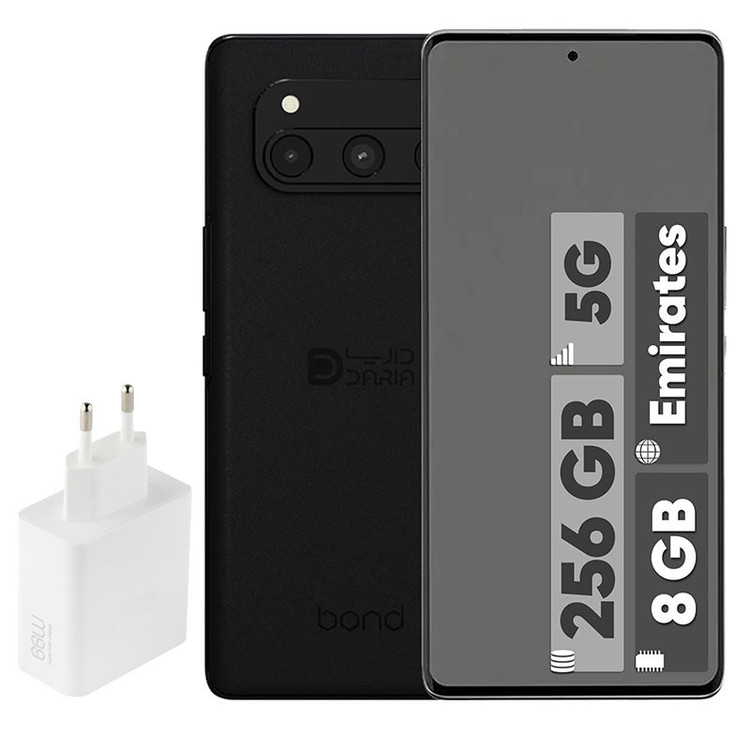 گوشی موبایل داریا مدل bond 5G دو سیم کارت ظرفیت 256 گیگابایت و رم 8 گیگابایت - نسخه امارات - به همراه شارژر 66 وات داریا